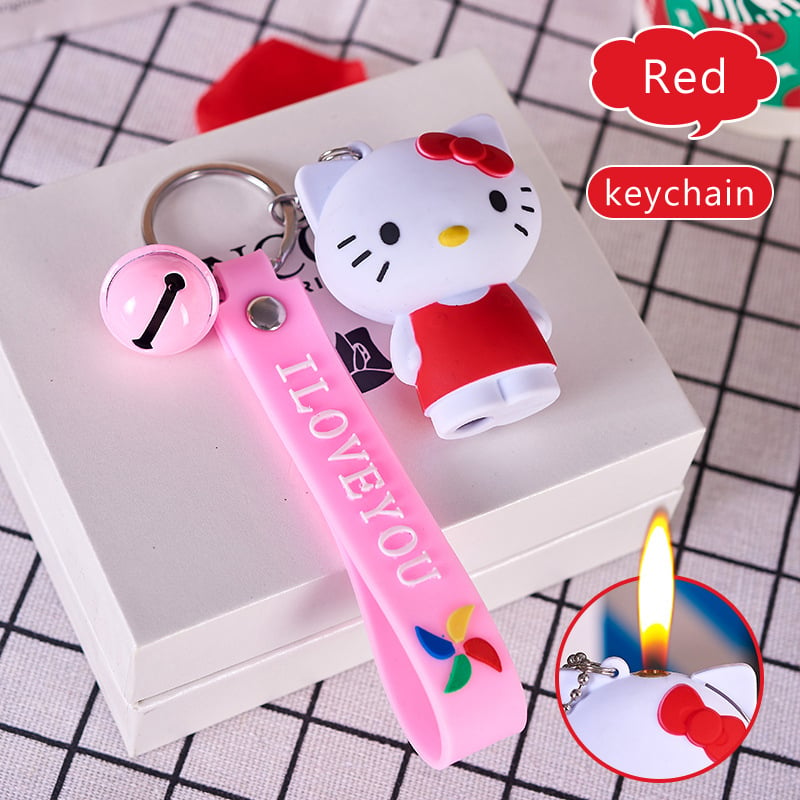 kitty lighter with keychain and necklace