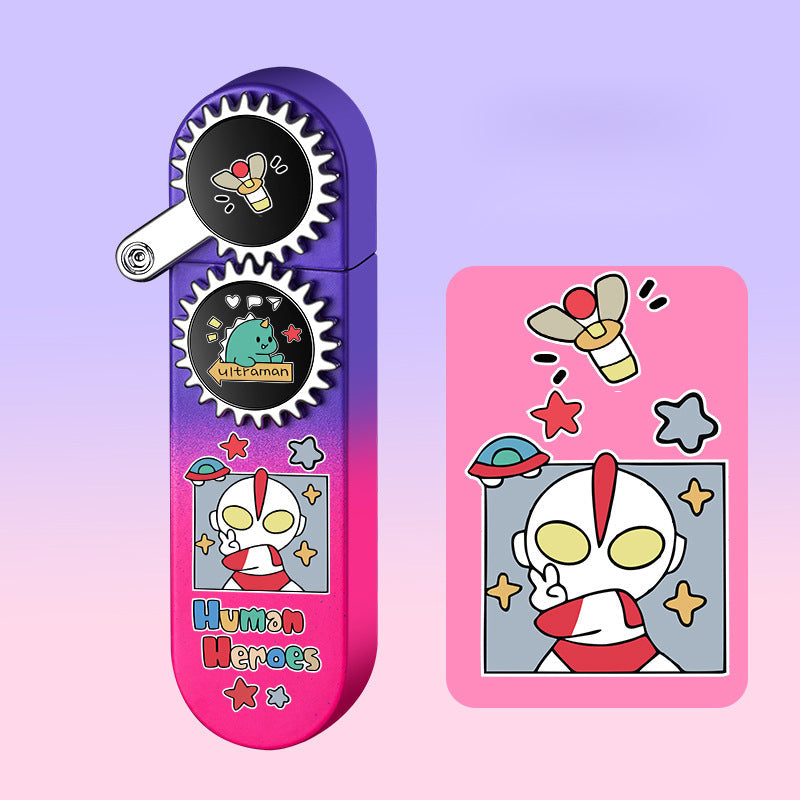 Sanrio cute cartoon lighter, refillable windproof lighter with pink flame