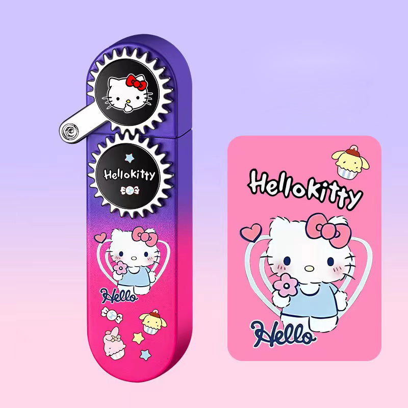 Sanrio cute cartoon lighter, refillable windproof lighter with pink flame
