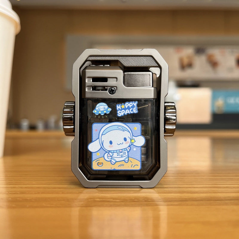Cute cartoon decompression lighter windproof with flash （Free shipping）